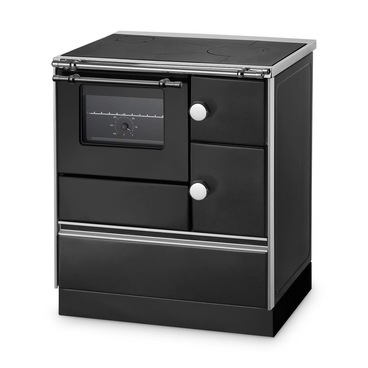 Holzherd Wamsler K 176 A 70 Westminster Festbrennstoffherd 5 kW - Ausführung: Schwarz, Bratrohr und Rauchrohranschluss Links – Image 2