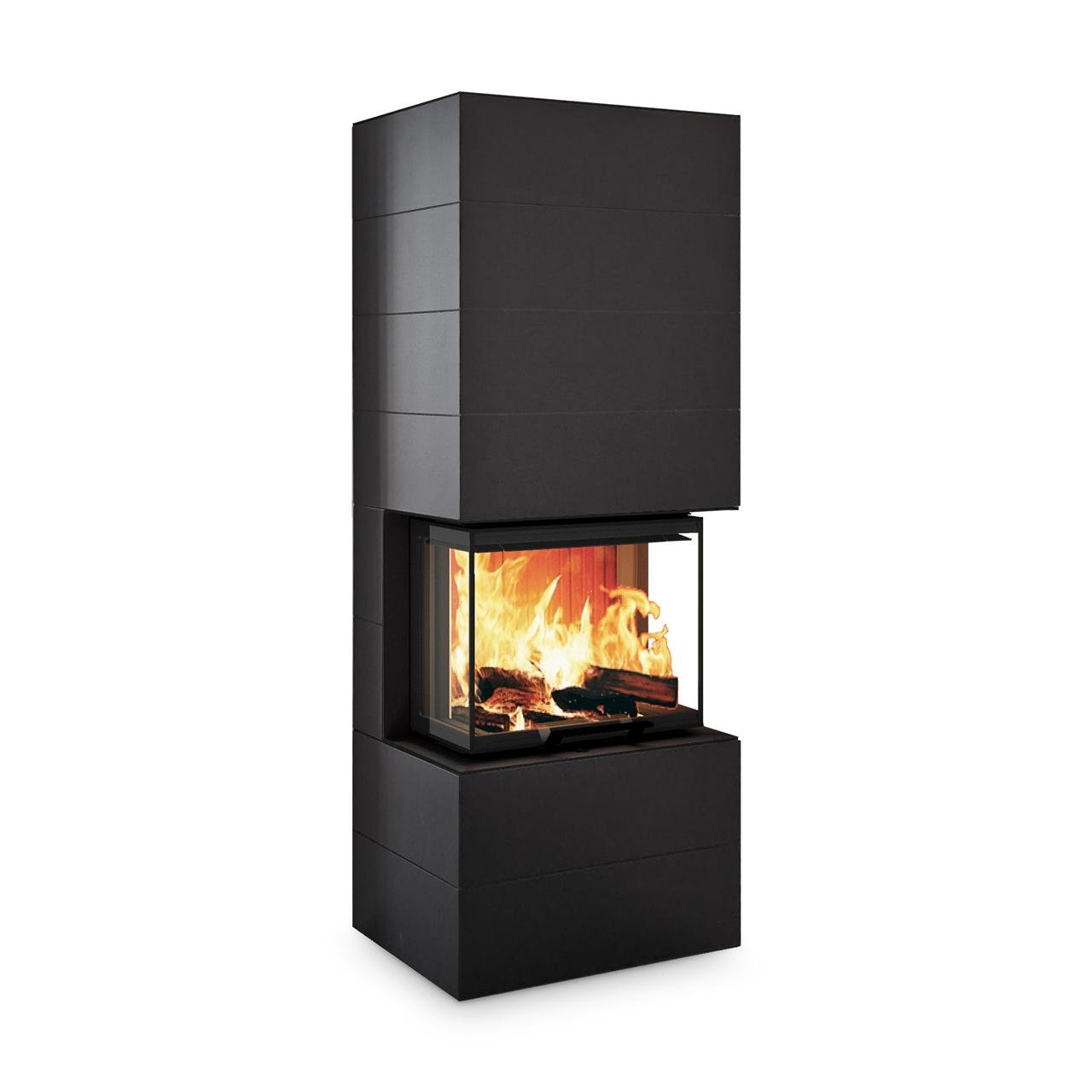 Kaminofen Neocube P10 Black & White 7,9 kW Sondermodell inkl. Wärmespeicher - Verkleidung: Nero satin – Image 2