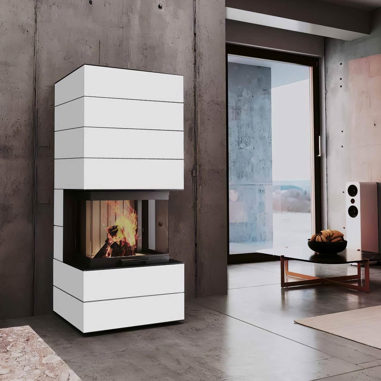 Kaminofen Neocube P30 Black & White Edition 10 kW Sondermodell - Verkleidung: Arctic White satin – Image 3