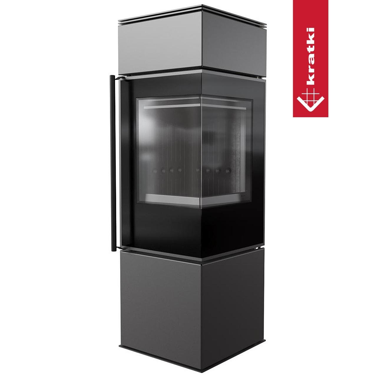 Kaminofen Kratki REN/S 7 kW - Ausführung: Schwarz - Version: Ecke rechts - Tür selbstschließend: ja – Image 2