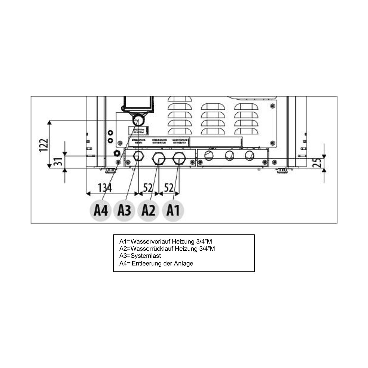 Pelletofen wasserführend RED Loto Hydro 16 S1 16,2 kW – Ausführung: Bordeaux