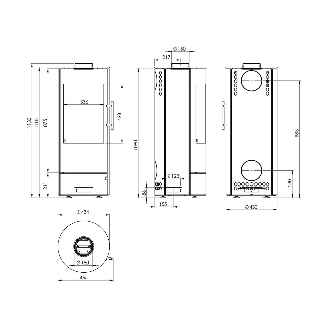 Kaminofen Königshütte Vela 5 kW Dauerbrandofen - Ausführung: Serpentin – Image 2