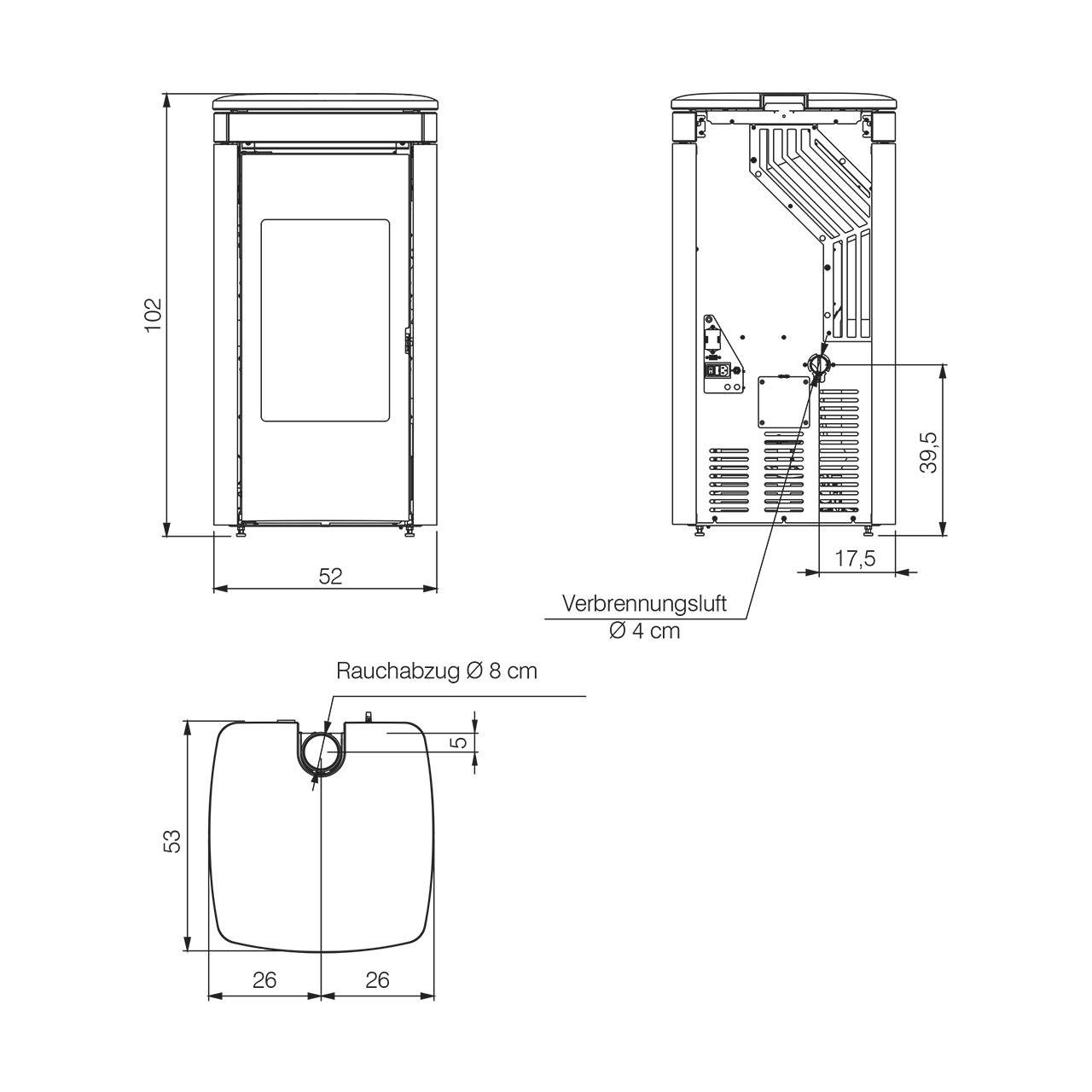 Pelletofen Edilkamin Yana 6,9 kW - Ausführung: Keramik Schwarz – Image 4
