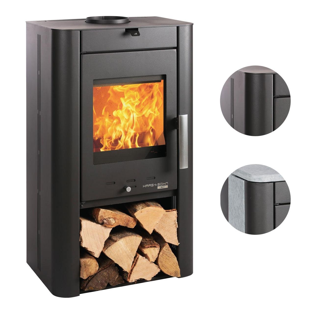 Kaminofen Haas & Sohn Prunus 6,4 kW – Ausführung: Serpentino