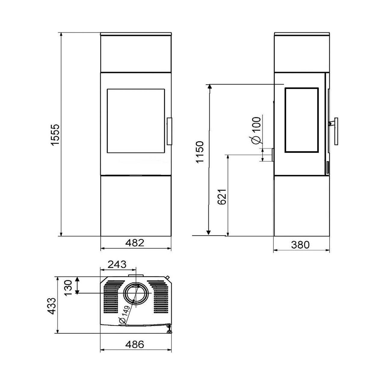 Kaminofen Haas und Sohn Salzburg easy 6 kW - Ausführung: Standard – Image 3