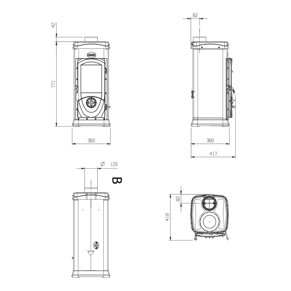 Kaminofen La Nordica Super Junior Lean mit 5,7 kW - Farbe: Grün – Image 3