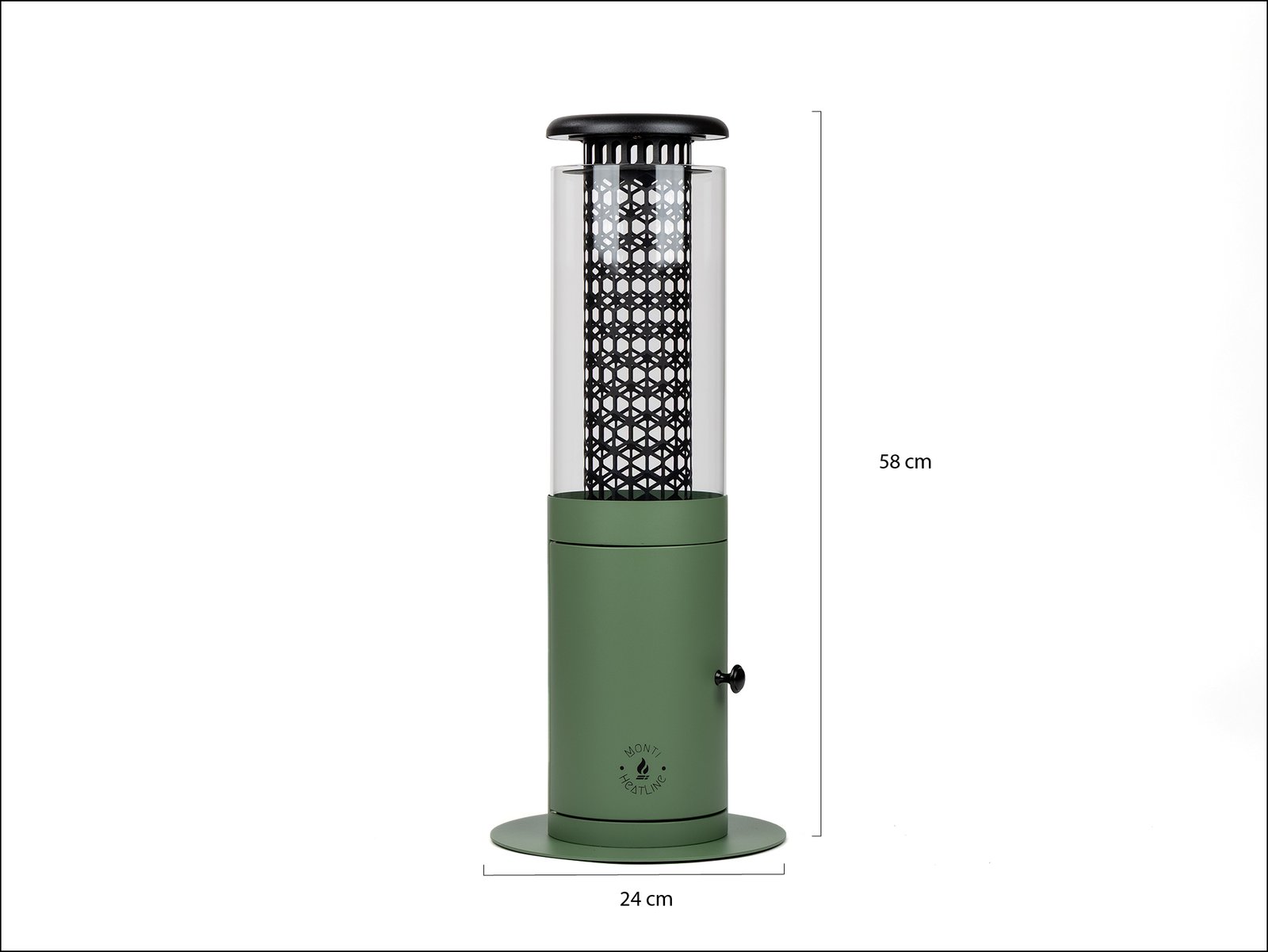 Radiateur a pellets Monti HeatLine Ember Vert Rond 24cm x 58cm – Image 4