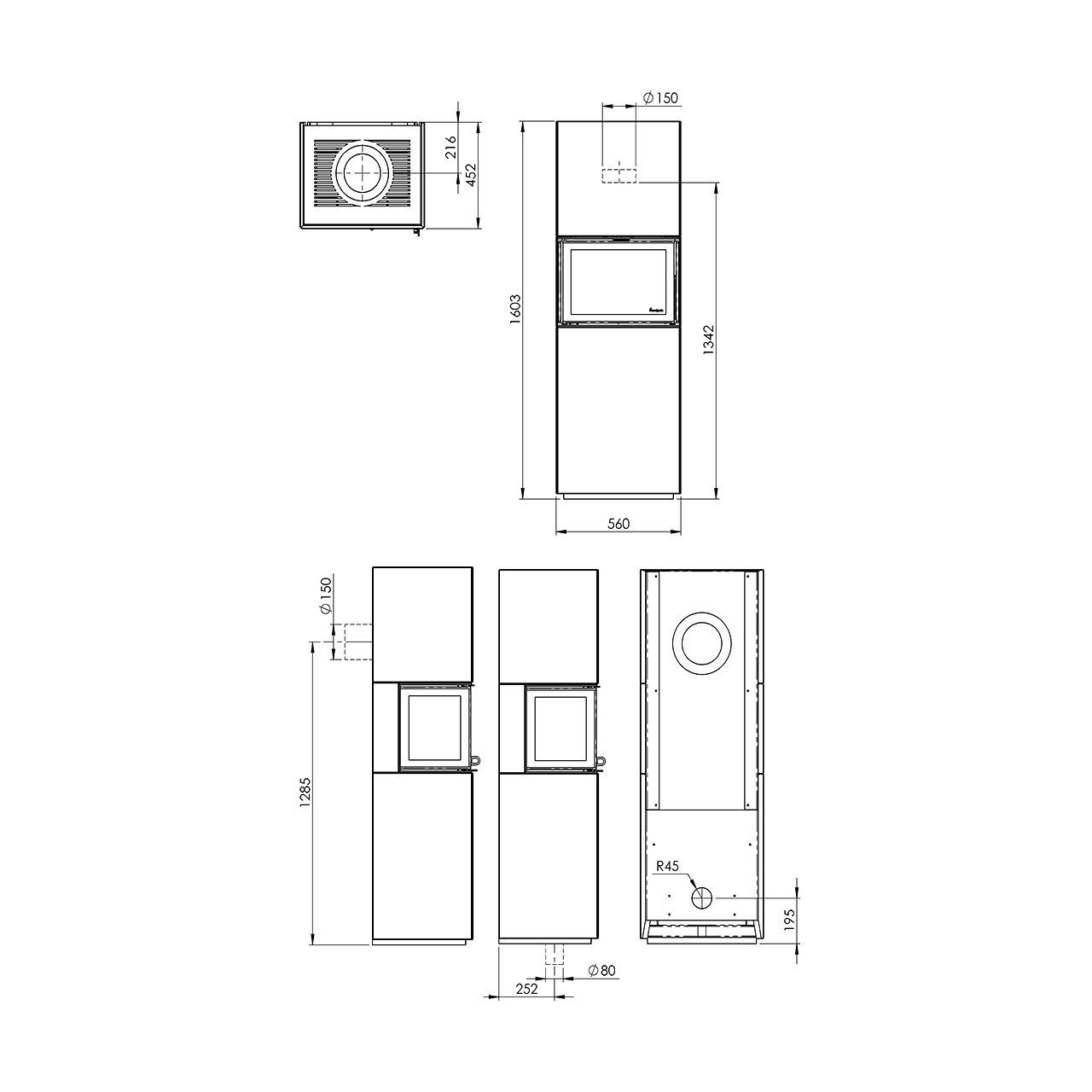 Ausstellungsstück – Kaminbausatz Nordpeis Cannes II 5,4 kW
