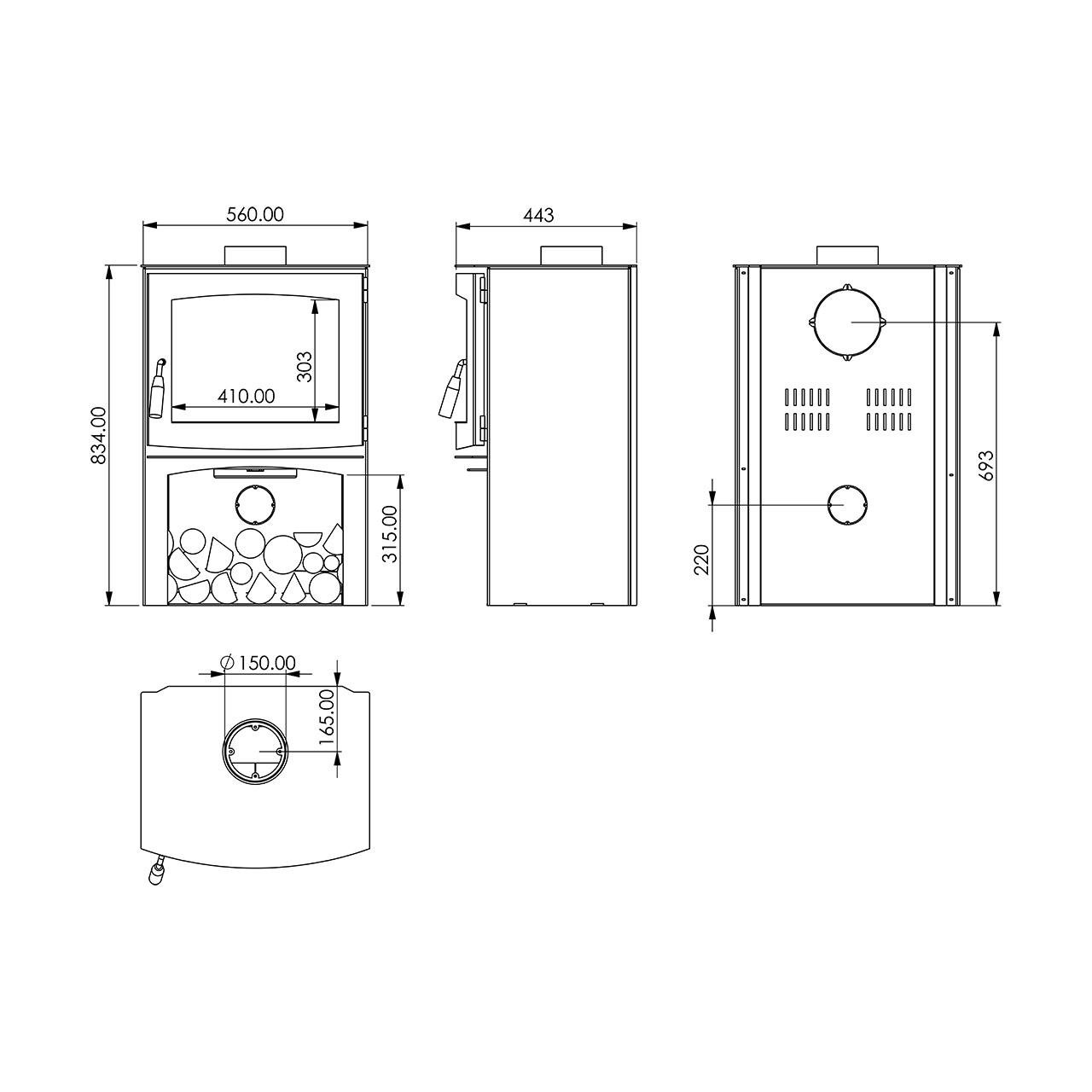 B-Ware – Kaminofen A.Caminetti Panorama RS21, 6 kW