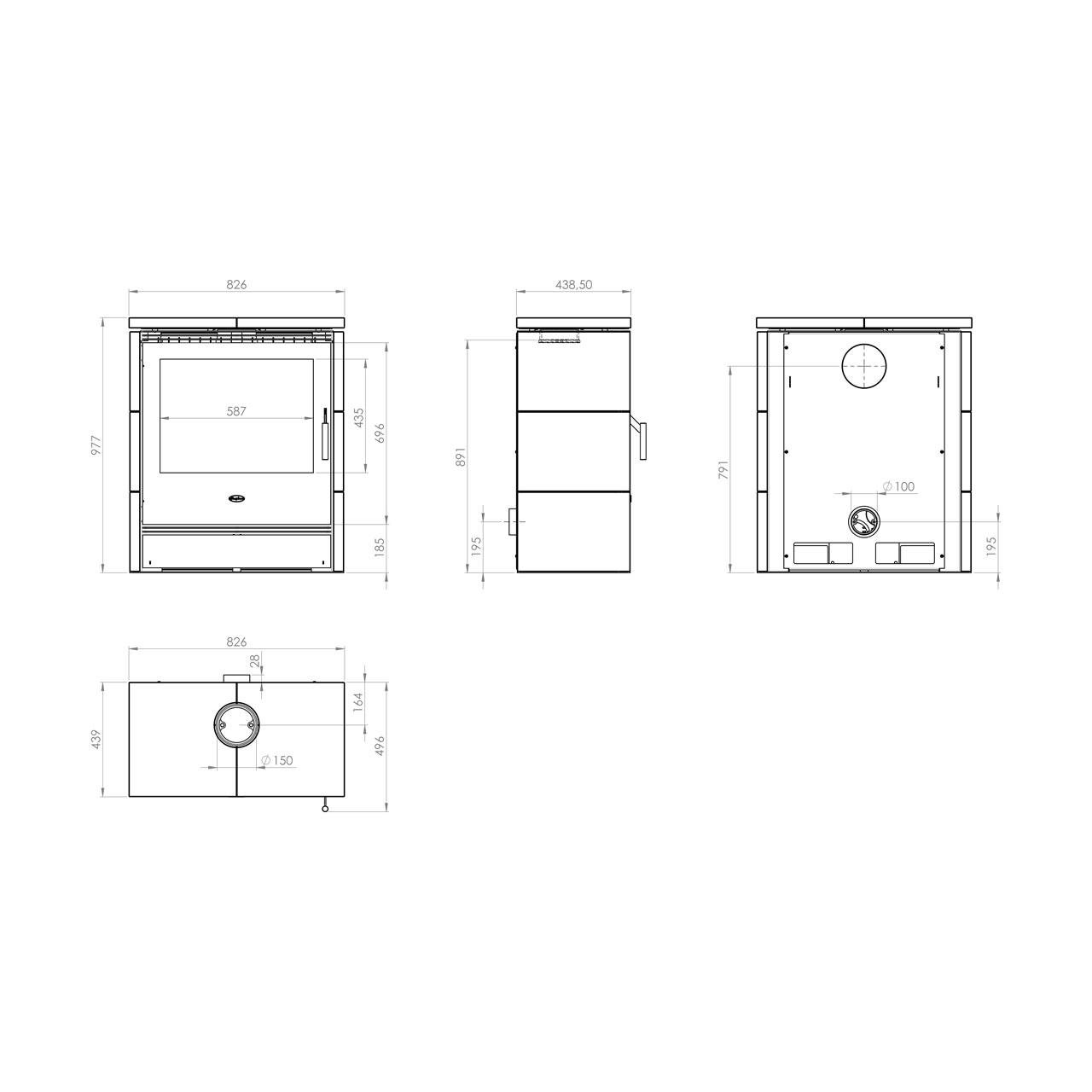 Dauerbrandofen Fireplace Rönky Speckstein 10 kW / 9 kW