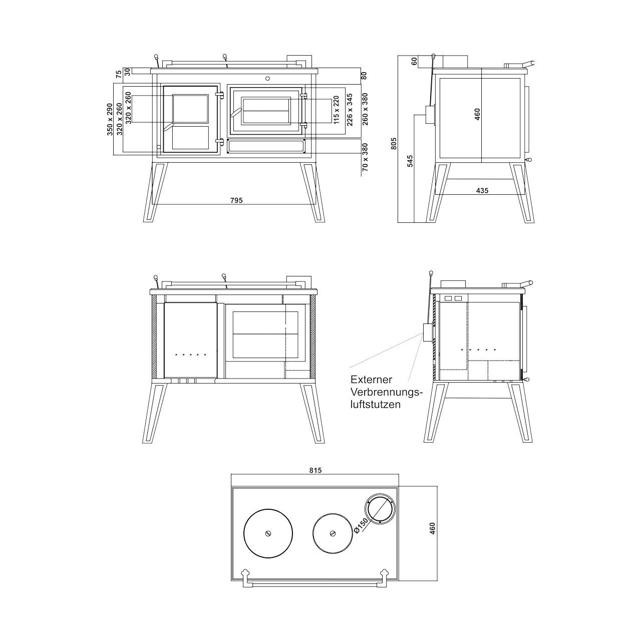 Holzherd Globe Fire Atlas 8,8 kW