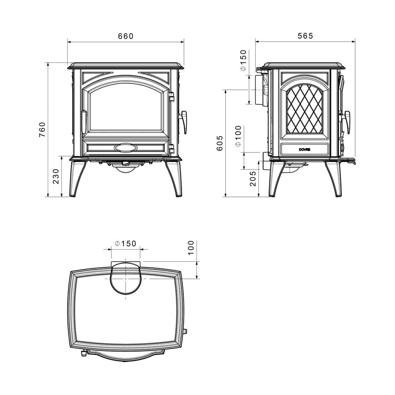 Kaminofen Dovre 640 WD, 10 kW
