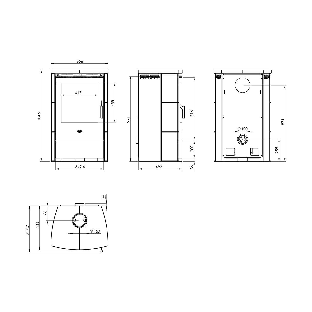 Kaminofen Fireplace Meltemi Speckstein 8 kW