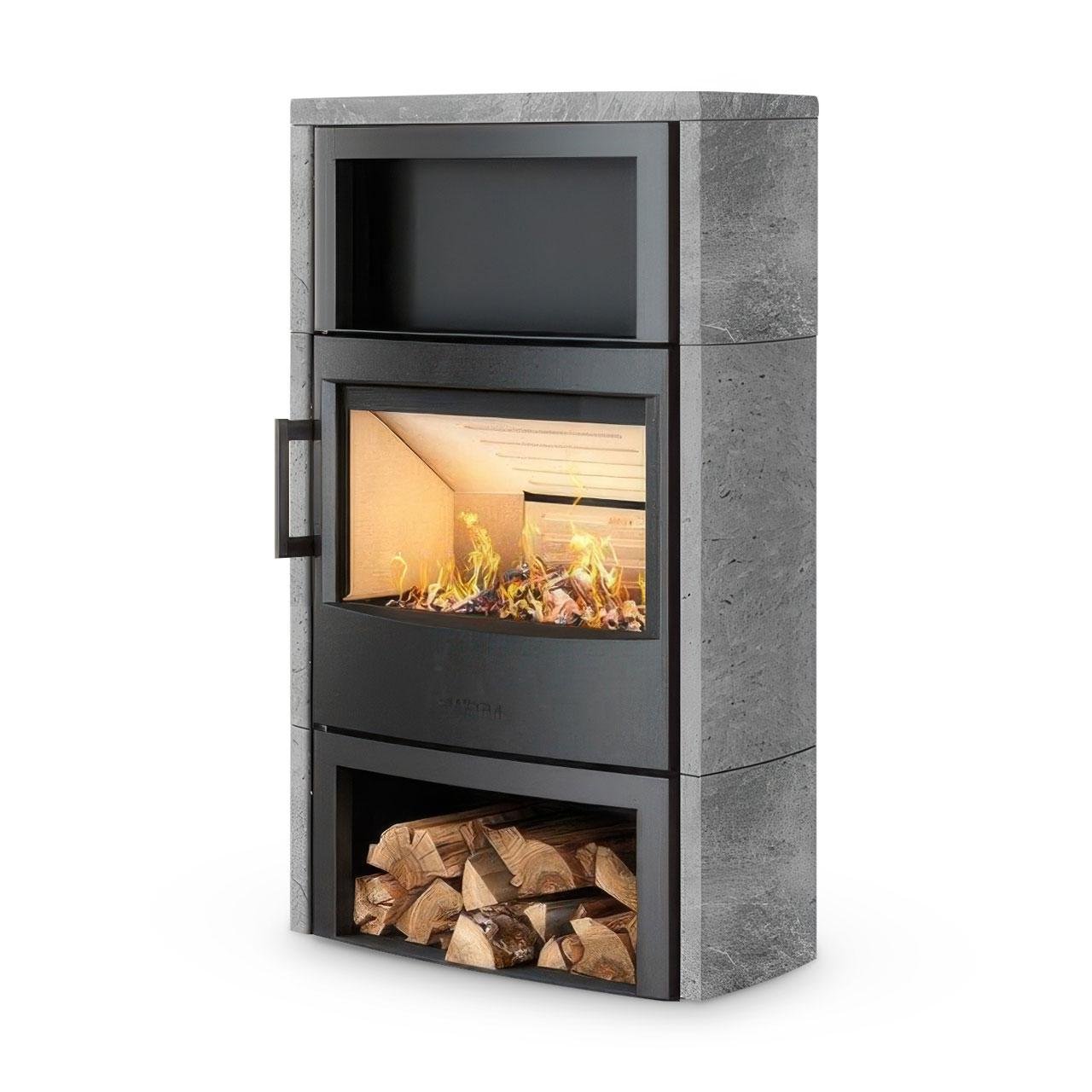 Kaminofen Wiking Maxi 6 Naturstein Grau 6,3 kW - Sondermodell – Image 2