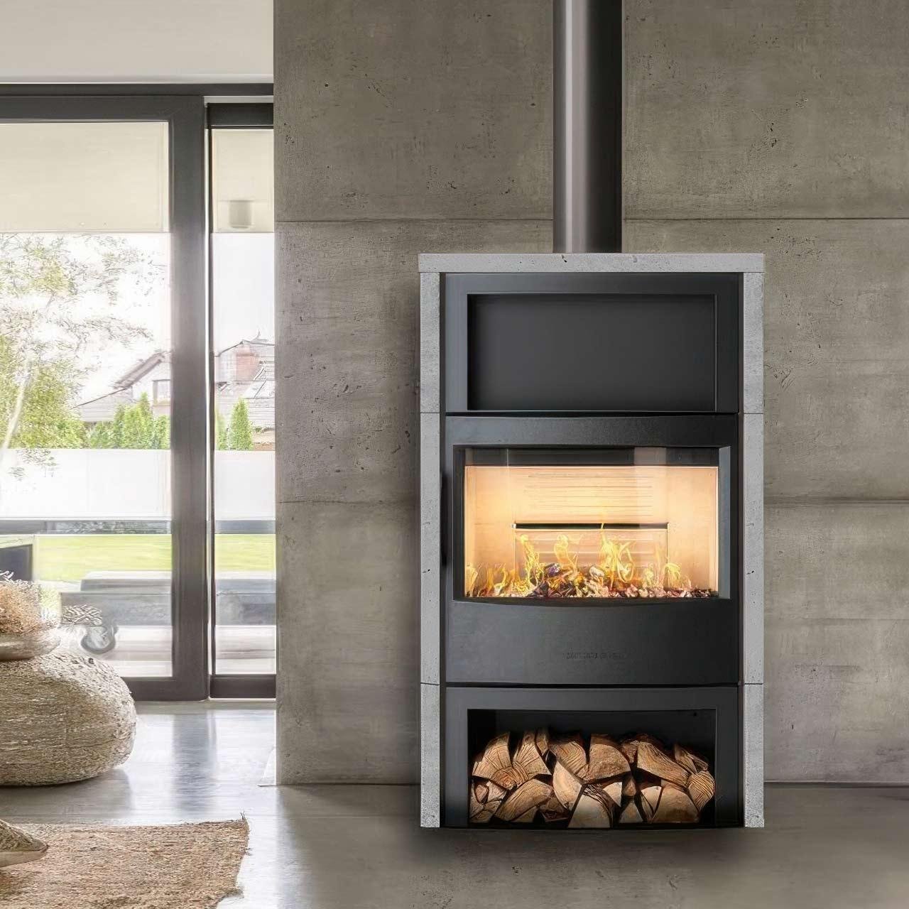Kaminofen Wiking Maxi 6 Naturstein Grau 6,3 kW - Sondermodell – Image 3