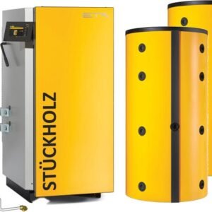 ETA Stückholzkessel-Paket SH 40P - 40 kW - 2x 1100 L Pufferspeicher - Pelletsflansch - Rücklaufanhebung - 11043PSS-T-02
