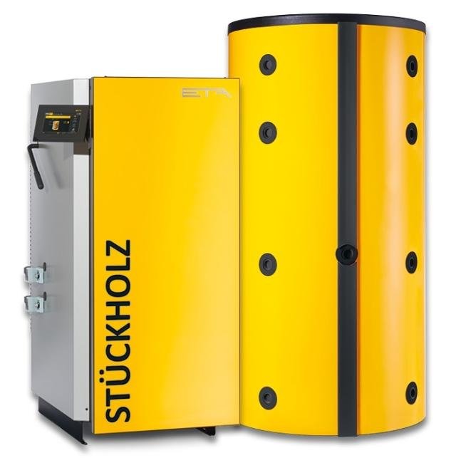 ETA Stückholzheizung Paket SH 40 – 40 kW – 3300 L Puffervolumen – 2x 1650 L (1x Solar) – für EFH & MFH – effizient – 11045S-T-02