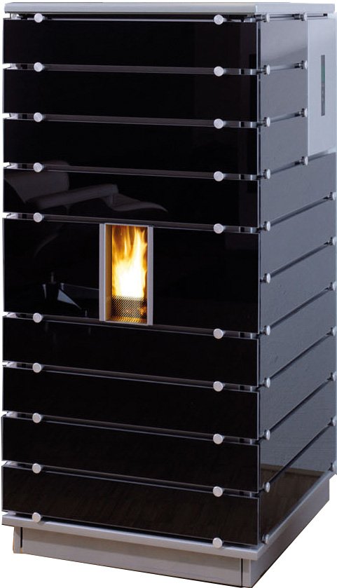 Buderus wodtke Pelletofen ivo.tec water+ – 8 kW – wasserführend – für Heizung & Warmwasserbereitung – Dekor Black – 7736600939