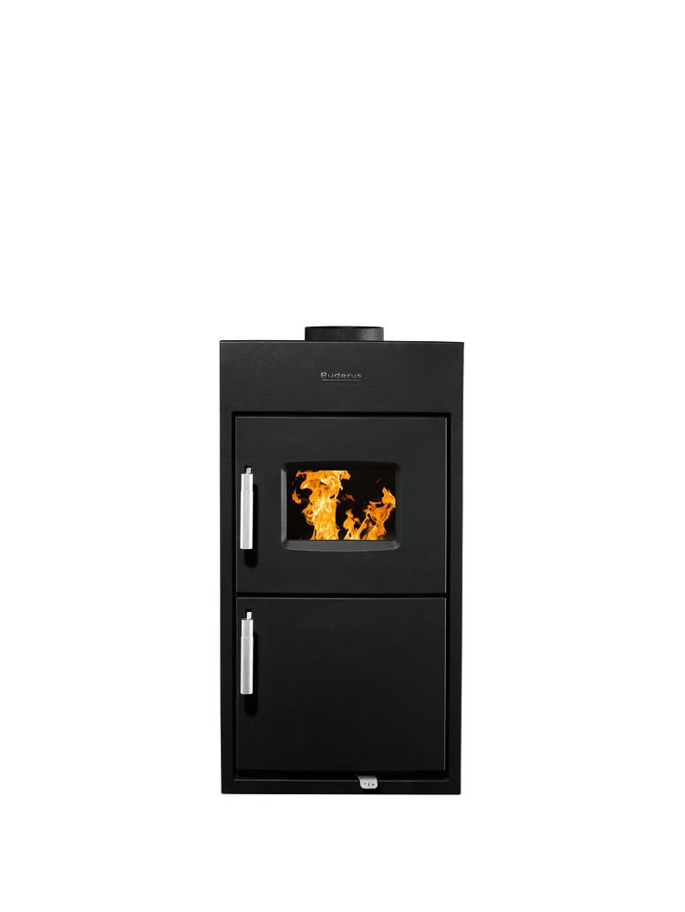 Buderus Heizeinsatz Logaflame HLG317 – 12 kW – Frontplatte 790×420 mm – für Kachel-/Putzöfen – Gusseisen – ext. Zuluft – A+ – 7736602494