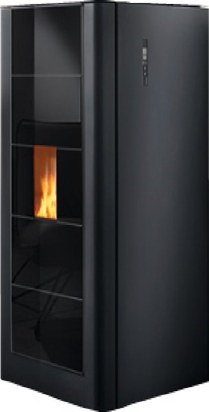 wodtke Pellet Primärofen ivo.smart water+ – 9 kW – Wasserwärmetauscher – Raumluftunabh. – 40kg Pellets – Schwarzglas – 7736602708