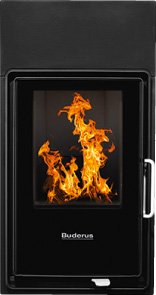 Buderus Heizeinsatz Logaflame HLS216 – 8 kW – Muldenfeuerung – DN 180 mm – EEK A+ – für Kachel-/Putzöfen – Tür links – Doppelverglasung – 7739607017