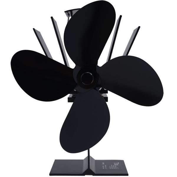 2er-Set Stromloser Kaminventilator Schwarz - 4 Lüfterblätter für effiziente Wärmeverteilung - Startet ab 65°C, bis 345°C - Geräuscharm & energieeffizient – Image 7