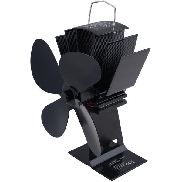 2er-Set Stromloser Kaminventilator Schwarz - 4 Lüfterblätter für effiziente Wärmeverteilung - Startet ab 65°C, bis 345°C - Geräuscharm & energieeffizient – Image 6