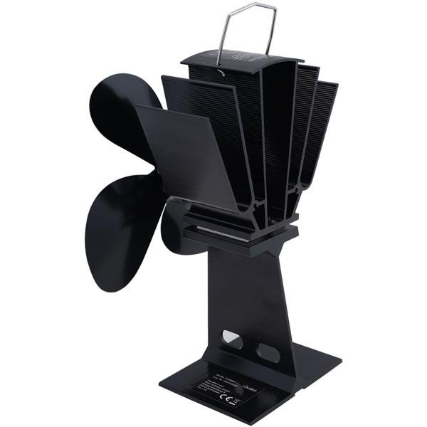 2er-Set Stromloser Kaminventilator Schwarz - 4 Lüfterblätter für effiziente Wärmeverteilung - Startet ab 65°C, bis 345°C - Geräuscharm & energieeffizient – Image 8