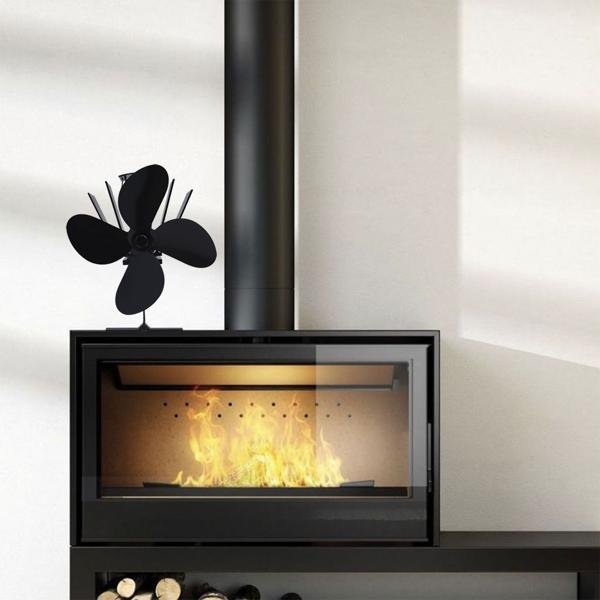 Effizienter, stromloser Kaminventilator aus Aluminium, schwarz, mit 4 Lüfterblättern - leise, energiesparend & für Temperaturen 65°C bis 345°C – Image 7