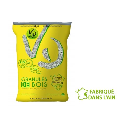 Palette de Granules de bois VERT DESHY certifies DIN Plus et ENplus A1