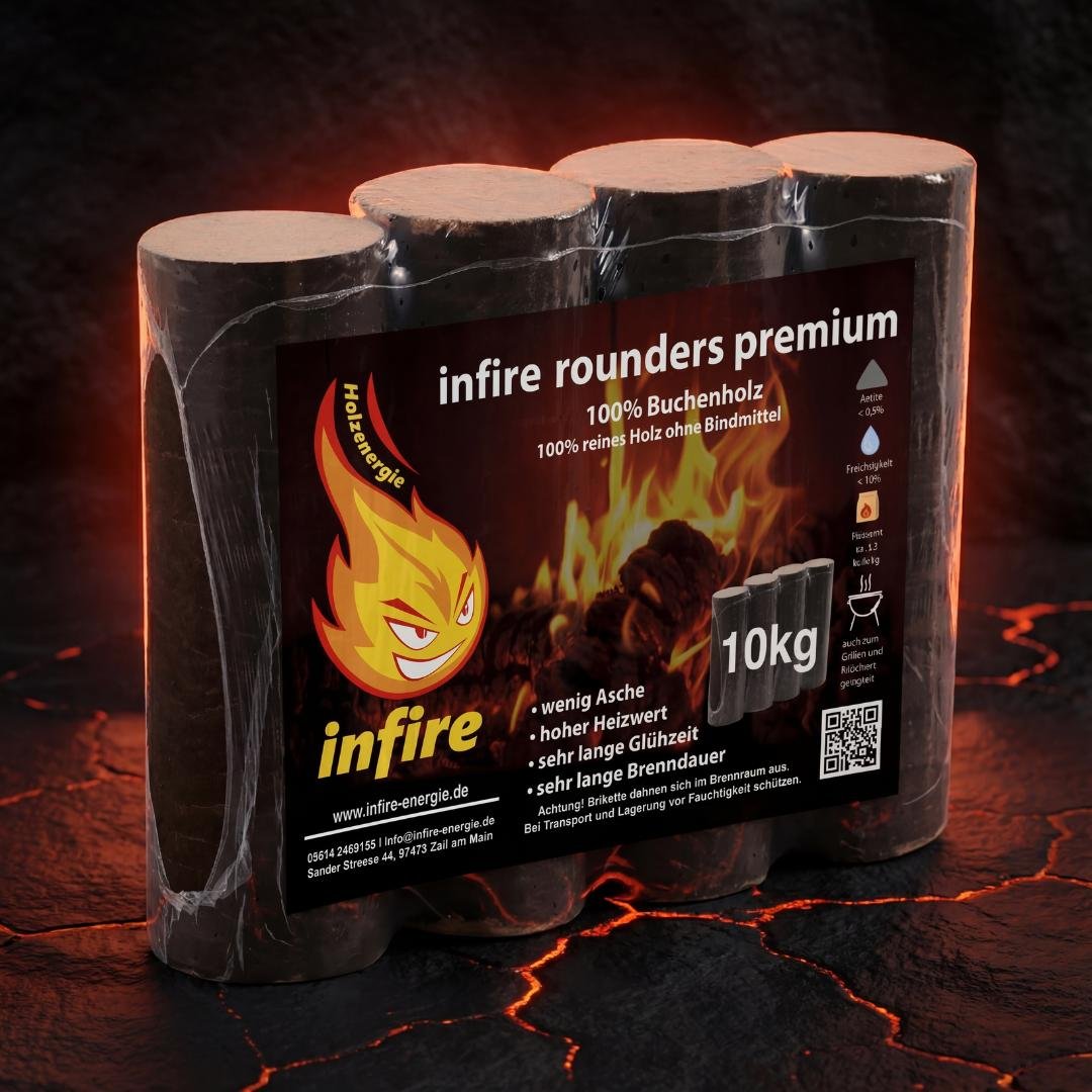 infire rounders premium Briquettes bois dur 10 kg