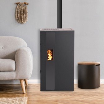 Le Poêle à granulés BELLEZA SMILE 5,5 kW Noir allie élégance, puissance et intelligence dans un format compact idéal pour les petits espaces. – Image 2
